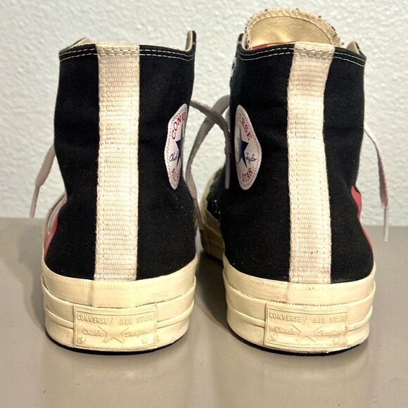 Converse Play High Top Sneakers Mens Size 11 Black Lace-Up Comme De Garcons - Picture 9 of 15